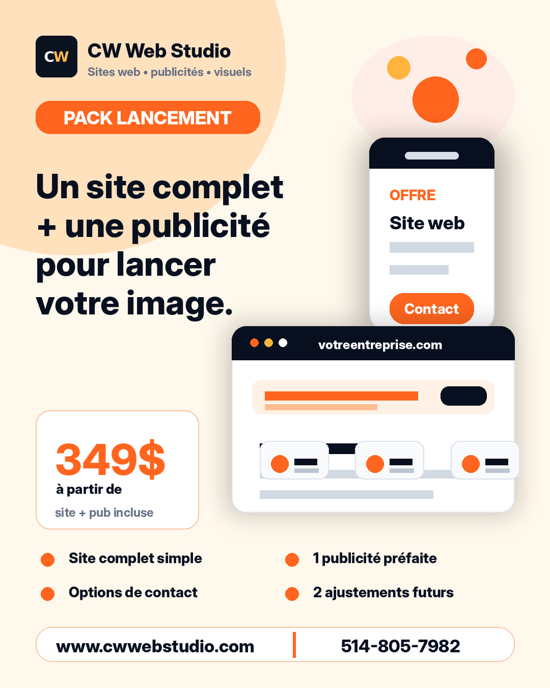 Publicité pack lancement CW Web Studio