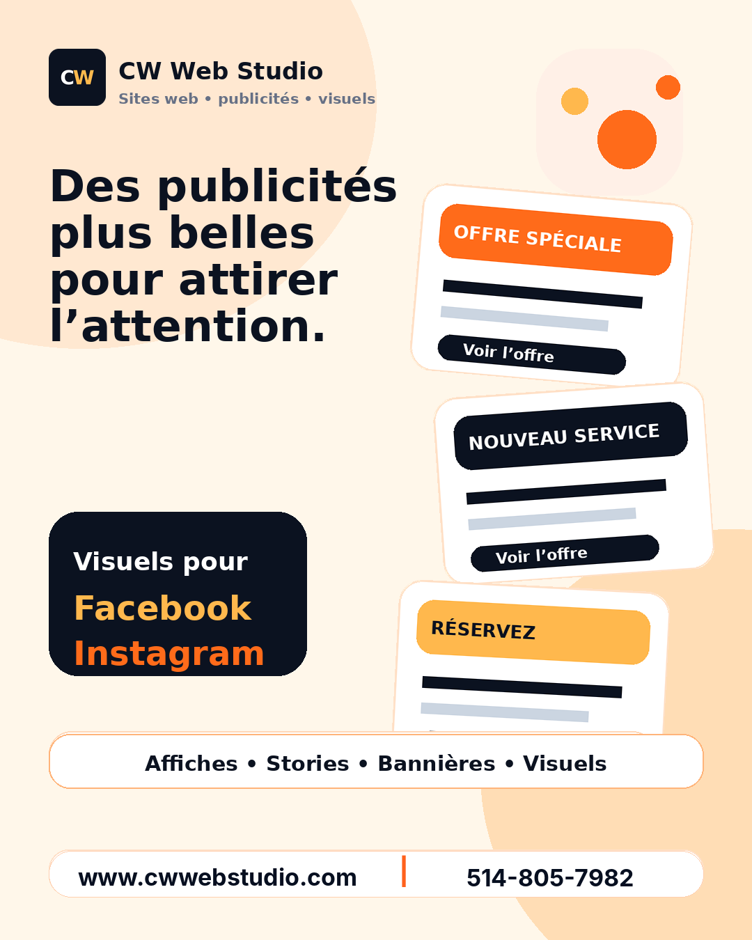 Publicité visuels CW Web Studio